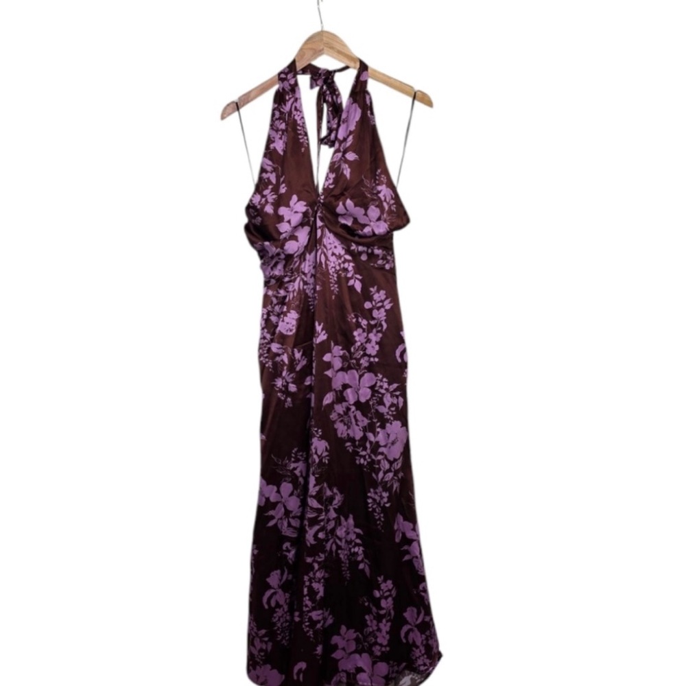 Reformation Purple Floral Backless Dress